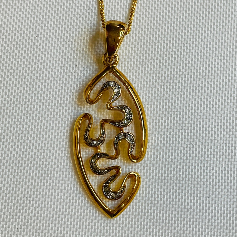 Women Cubic Zirconia Diamond Gold Plated Necklace